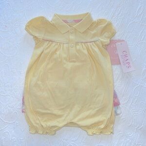 Chaps Newborn Collection Ruffled Bubble Romper